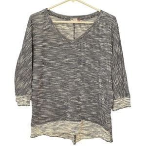 Kut From The Kloth Womens Nancy Sweater Size M Gray 3/4 Dolman Sleeve V Neck